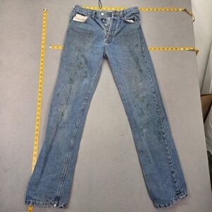Vintage Levis 501 Jeans Mens Blue Made USA Button Straight Stains 90s Fits 30x32